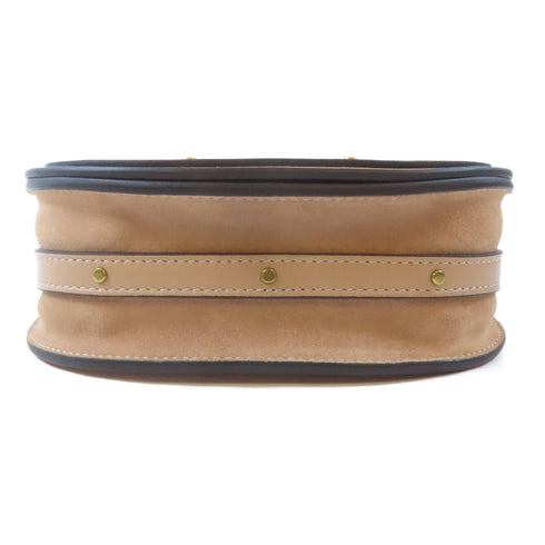 Chloe GHW Nile 2 Way Shoulder Handbag Calfskin Leather Beige