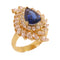 FINE JEWELRY 2.51ct Sapphire 1.61ct Diamond Ring 18K Yellow Gold US#6.5