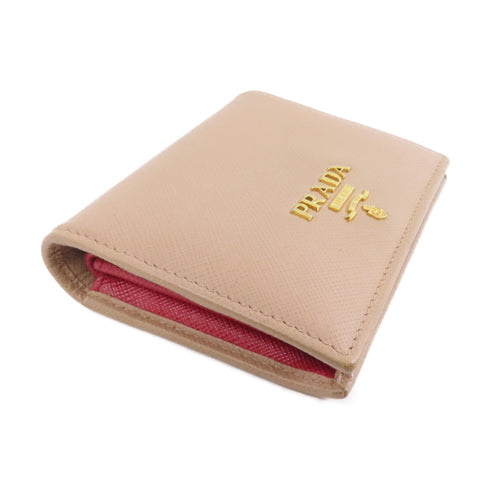 PRADA GHW Wallet 1MV204 Saffiano Leather Beige