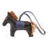 HERMES Rodeo MM Charm Milo Lambskin Leather Black Navy Brown