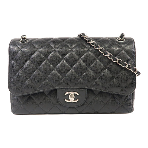 CHANEL Quilted CC SHW Classic Jumbo Chain Shoulder Bag A58600 Black