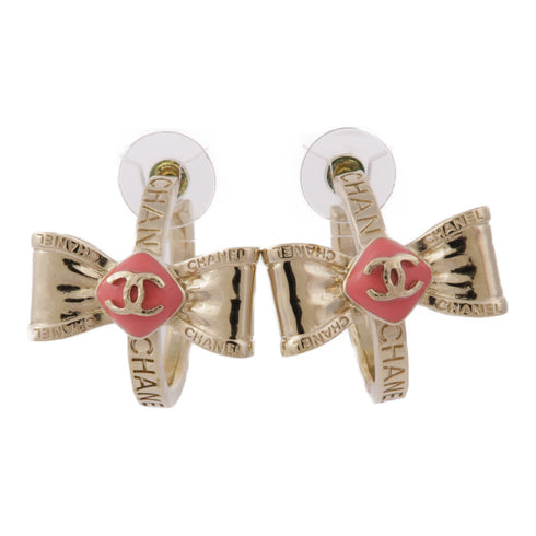 CHANEL CC Earrings Accessories Metal/PVC Gold/Pink