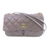 CHANEL Quilted CC GHW Shoulder Bag A50362 Calfskin Leather Gray