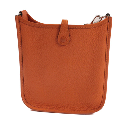 HERMES PHW Evelyne TPM Shoulder Bag Taurillon Clemence Leather 9J Feu Orange