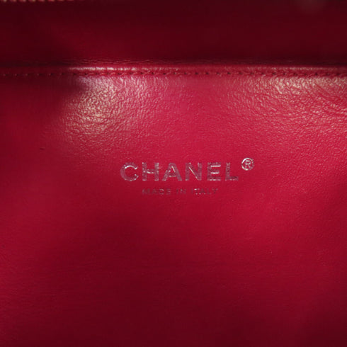 CHANEL Quilted CC SHW Chain Shoulder Bag Leather Black/White