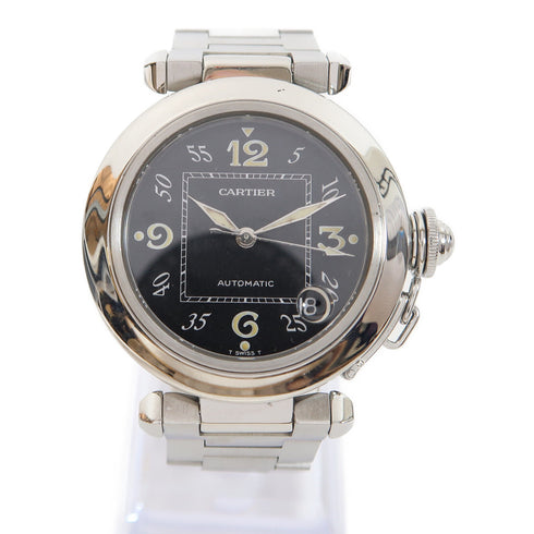 CARTIER Pasha C Automatic Watch Stainless Steel Black