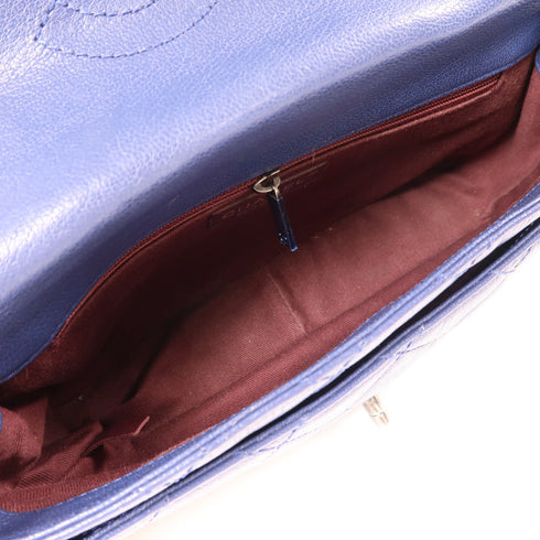 CHANEL CC Mattelasse Shoulder Bag Lambskin Leather Navy