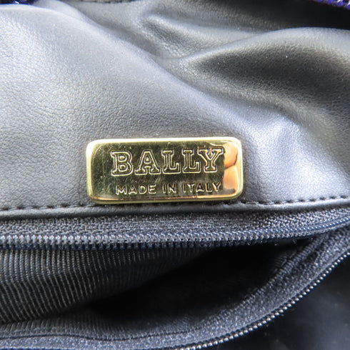 BALLY GHW Chain Shoulder Bag Suede Leather Purple