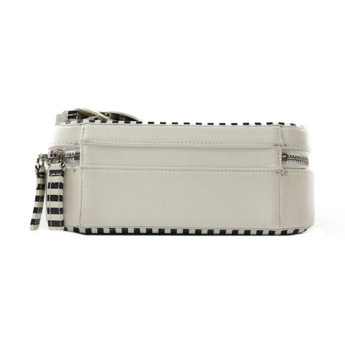 CHANEL Quilted CC SHW Vanity Case 2 Way Shoulder Bag Caviar Leather White Black