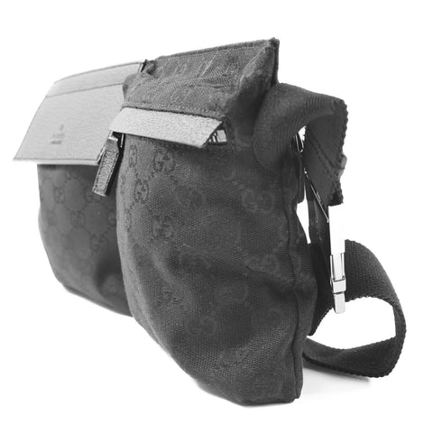 GUCCI GG SHW Waist Bag Canvas Black