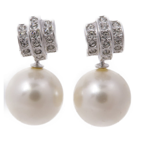 Swarovski SHW Pearl Earrings Crystal Pearl/Metal Silver/White