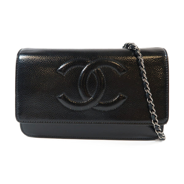 CHANEL CC SHW Timeless WOC Chain Shoulder Bag Calfskin Leather Black