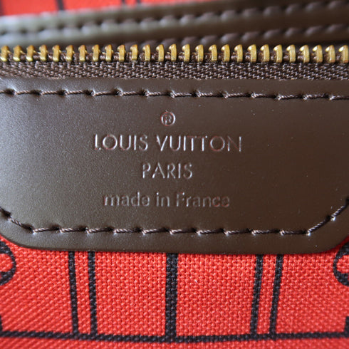 LOUIS VUITTON LV GHW Neverfull MM Shoulder Tote Bag N51105 Damier Ebene Brown