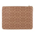 COACH GHW Clutch Bag Pouch Calfskin Leather White/Brown