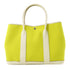 HERMES PHW Garden Party PM Handbag Canvas Lime/Blanc
