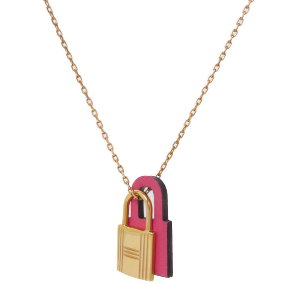 HERMES Necklace Leather/Metal