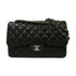 CHANEL Quilted CC SHW Classic Jumbo Chain Shoulder Bag A58600 Caviar Black