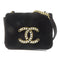 CHANEL CC GHW Crystal CC Mini Flap Chain Shoulder Bag Velvet Black