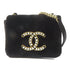 CHANEL CC GHW Crystal CC Mini Flap Chain Shoulder Bag Velvet Black