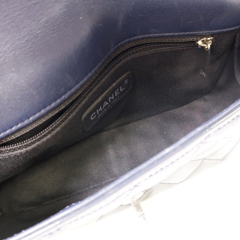 CHANEL CC SHW Chain Shoulder Bag Patent Leather Dark Green