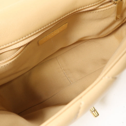 CHANEL Quilted CC GHW Chanel 19 2 Way Bag AS1160 Lambskin Leather Yellow