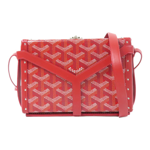 GOYARD SHW Minaudiere Trunk Bag Shoulder Bag Coated Canvas/Leather Red/White