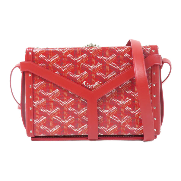 GOYARD SHW Minaudiere Trunk Bag Shoulder Bag Coated Canvas/Leather Red/White