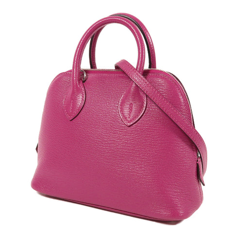 HERMES PHW Mini Bolide 2 Way Shoulder Bag Chevre Rose Pourpre