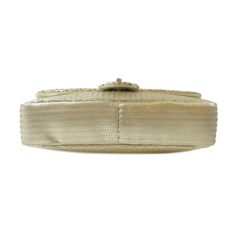 CHANEL CC GHW Chain Shoulder Handbag Lambskin Leather Gold