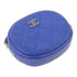 CHANEL Quilted CC GHW Coin Case Purse Lambskin Leather Blue