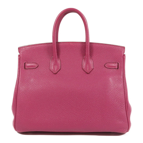 HERMES PHW Birkin 25 Hand Bag Togo Leather Tosca