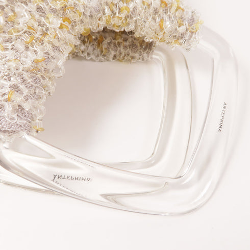 ANTEPRIMA Hand Bag Nylon/PVC Grey/White/Yellow