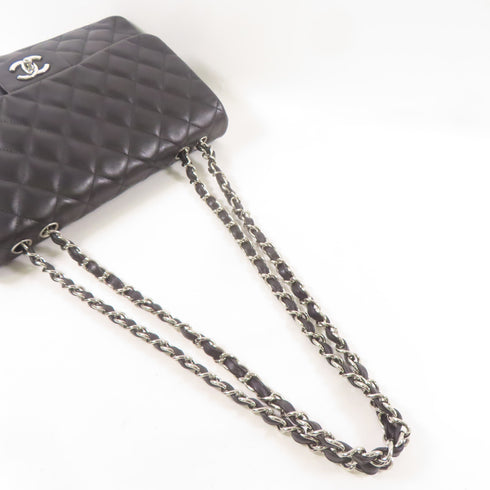 CHANEL CC SHW Large Classic Chain Shoulder Bag Lambskin Leather Black v1