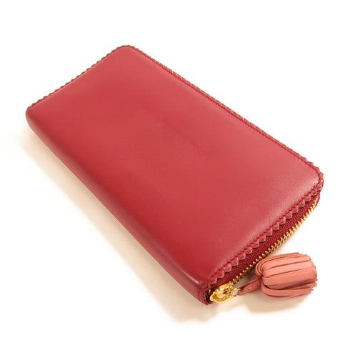 LOEWE GHW Long Wallet Purse 113N95.F13 Lambskin Leather Red