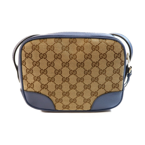 GUCCI GG GHW Shoulder Bag Canvas 449413 Blue