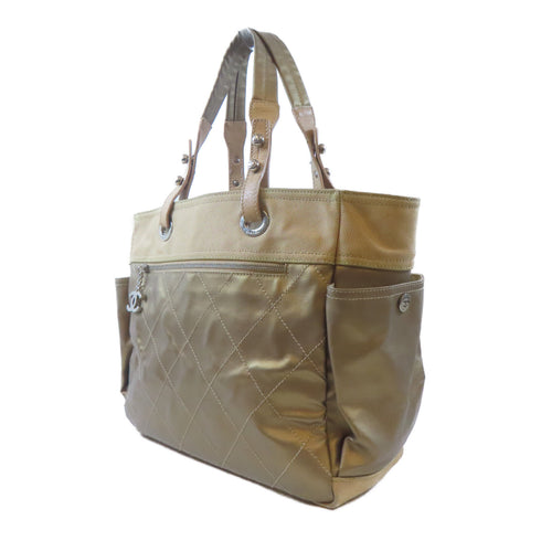 Chanel CC SHW Tote Bag PVC Coated Canvas Gold