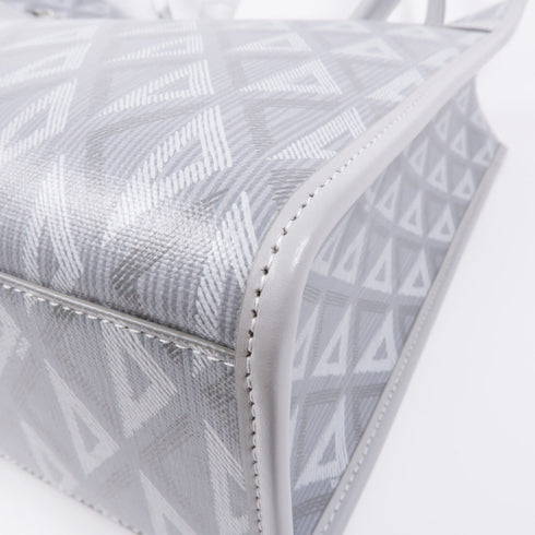 Christian Dior CD SHW Shoulder Tote Bag Coated Canvas Gray Grey