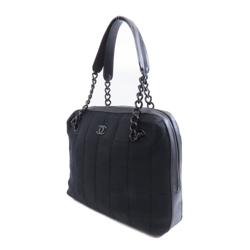 CHANEL CC Chain Shoulder Bag Canvas Black