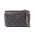 CHANEL Quilted CC GHW Vanity Case Chain Shoulder Bag Lambskin Leather Black v3