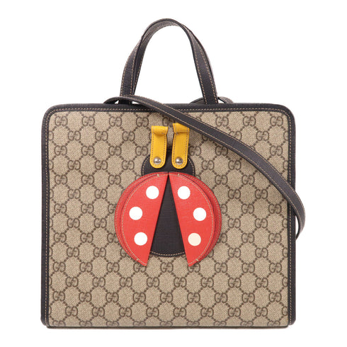 GUCCI GG SHW 2 Way Shoulder Bag Coated Canvas Brown