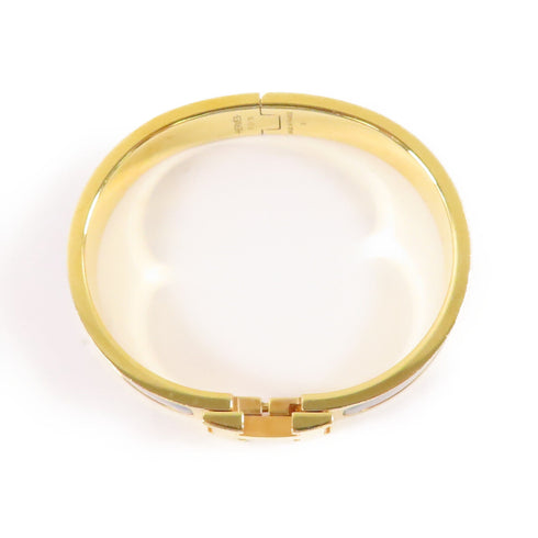 HERMES GHW Clic H Bracelet Metal Gold/Blue