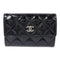 CHANEL CC SHW Card Case Patent Leather Black