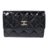 CHANEL CC SHW Card Case Patent Leather Black