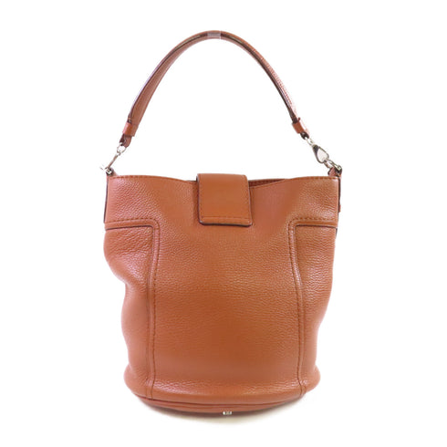 TOD'S SHW Handbag Shoulder Bag Calfskin Leather Brown