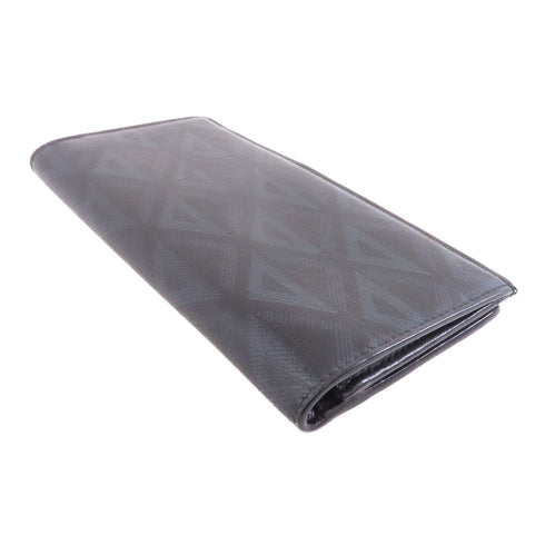 Christian Dior CD SHW Long Wallet Coated Canvas Black Navy