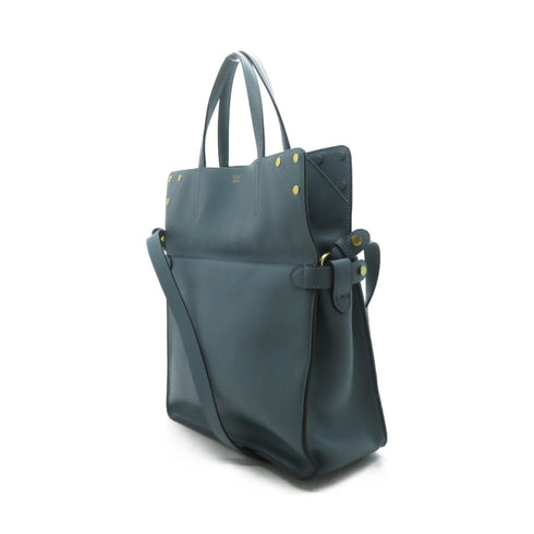 FENDI GHW 2 Way Shoulder Bag/Handbag 8BT303 Calfskin Leather Blue