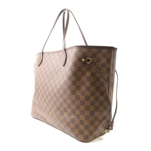 LOUIS VUITTON LV GHW Neverfull GM Shoulder Bag N51106 Damier Ebene Brown