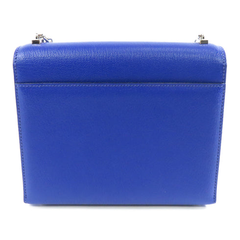HERMES PHW Verrou Mini Chain Shoulder Bag Chevre Leather Blue Electric