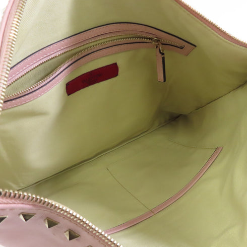 Valentino GHW Clutch Second Bag Calfskin Leather Pink