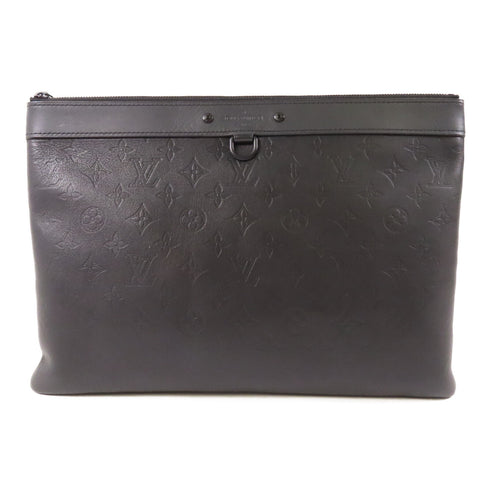 LOUIS VUITTON LV Pochette Discovery Clutch Bag M62903 Monogram Shadow Black v1